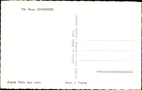 Ak Schauspielerin Romy Schneider, Portrait