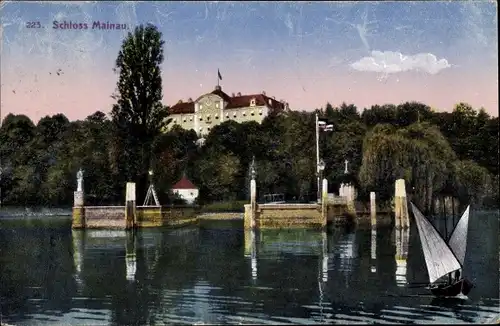 Ak Insel Mainau im Bodensee, Blick zum Schloss