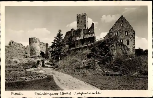 Ak Rötteln Haagen Lörrach in Baden, Burgruine Rötteln, Haupteingang, Zeughaus