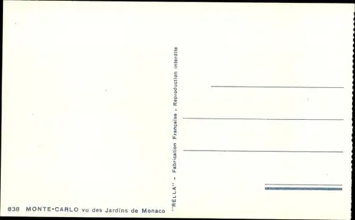 Ak Monte Carlo Monaco, vu des Jardins de Monaco
