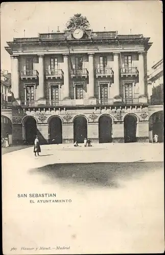 Ak San Sebastian Baskenland, El ayuntamiento, la mairie, Rathaus