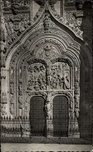 Ak Salamanca Kastilien und León, Puerta principal de la tedral Nueva