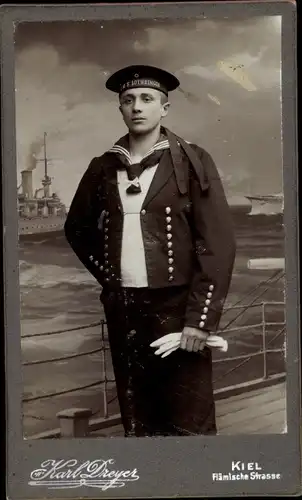 CdV Deutscher Seemann in Uniform, SMS Lothringen, Kaiserliche Marine, Portrait