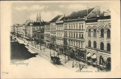 Ak Magdeburg, Kaiserstraße, Breitseite, Kirche St. Ulrich