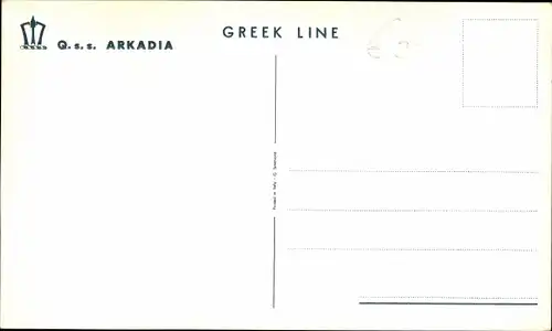 Ak Dampfer QSS Arkadia, Greek Line, Ansicht Backbord
