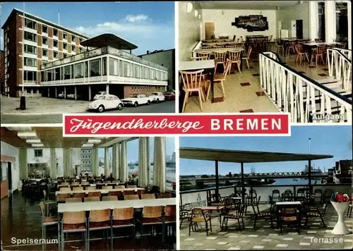 Ak Hansestadt Bremen, Jugendherberge, Kalkstraße 6, Terrasse, Speiseraum