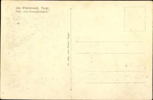 Ak Farge Blumenthal Hansestadt Bremen, Am Weserstrand, Inneres, Fähr- u. Dampfstation