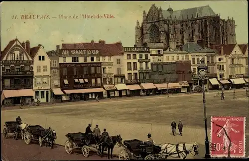 Ak Beauvais Oise, Place de l'Hotel de Ville