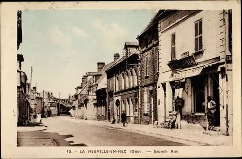 Ak La Neuville en Hez Oise, Grande Rue