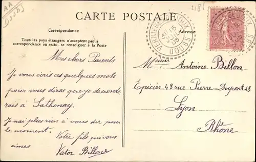 Ak Pontarlier Doubs, Le Camp des Pareuses