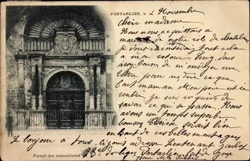 Ak Pontarlier Doubs, Portail des Annonciades