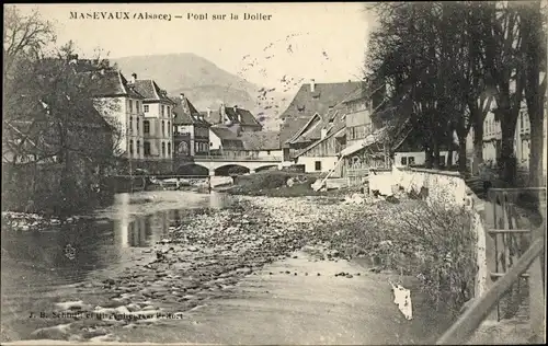 Ak Masevaux Masmünster Elsass Haut Rhin, Pont sur la Doller