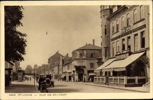 Ak Saint Louis Sankt Ludwig Elsass Haut Rhin, Rue de Belfort
