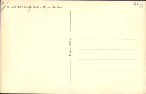 Ak Colmar Kolmar Elsass Haut Rhin, Maison des tetes