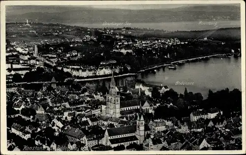 Ak Konstanz am Bodensee, Fliegeraufnahme vom Ort