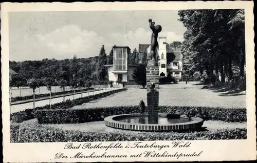 Ak Bad Rothenfelde im Teutoburger Wald, Märchenbrunnen mit Wittekindsprudel