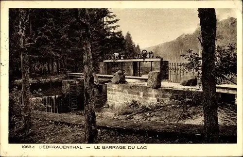 Ak Liebfrauenthal Gœrsdorf Goersdorf Görsdorf Elsass Bas Rhin, Le Barrage du Lac