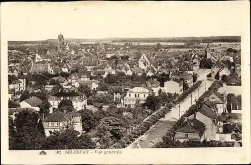 Ak Sélestat Schlettstadt Elsass Bas Rhin, Vue generale, Blick auf den Ort