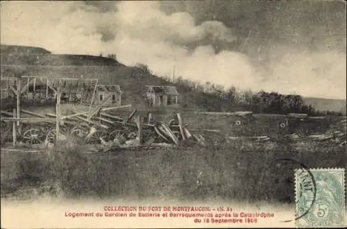 Ak Montfaucon Aisne, Collection du Fort de Montfaucon aprés la Catastrophe, La Grande Guerre