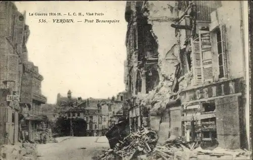 Ak Verdun Meuse, Pont Beaurepaire, La Grande Guerre