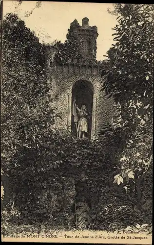 Ak Saint Cyr au Mont d'Or Rhône, Ermitage du Mont Cindre, Tour de Jeanne d'Arc, Grotte de St Jacques