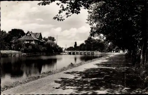 Ak Uelzen in Niedersachsen, Ratsteich, Brücke, Fußgängerweg