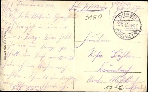 Ak Düren im Rheinland, Partie am Stadtpark