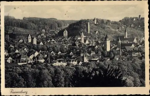 Ak Ravensburg in Württemberg Oberschwaben, Gesamtansicht