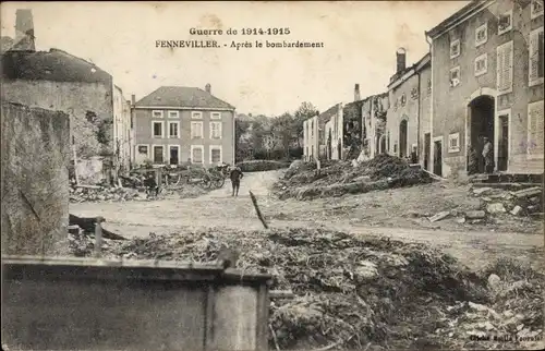 Ak Fenneviller Meurthe et Moselle, Apres le bombardement, Kriegszerstörung 1. WK
