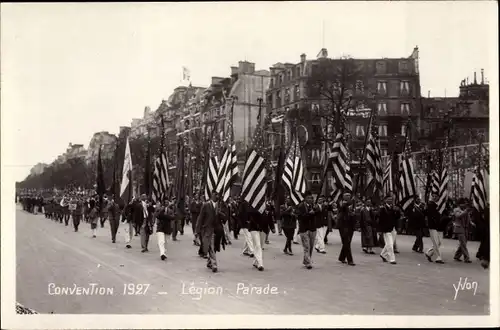 Foto Ak Paris VIII, Convention 1927, Legion Parade