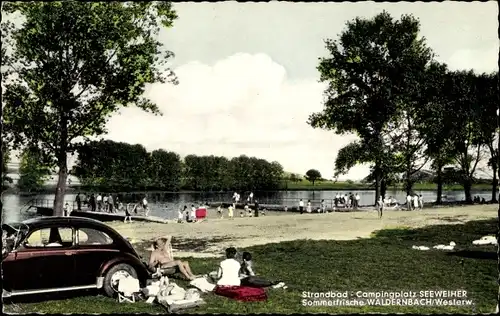 Ak Waldernbach Mengerskirchen im Westerwald, Strandbad Campingplatz Seeweiher