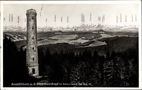 Ak Triberg im Schwarzwald, Aussichtsturm Stöcklewaldkopf