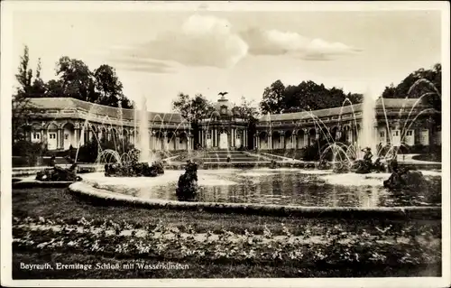 Ak Bayreuth in Oberfranken, Eremitage Schloss mit Wasserkünsten