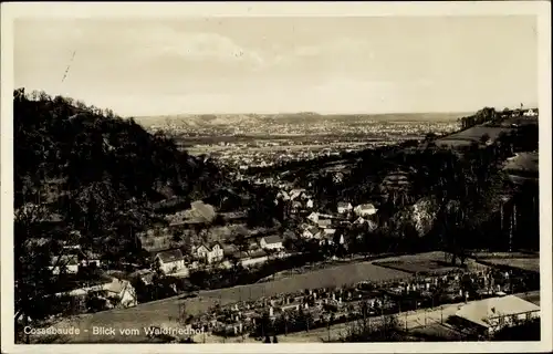 Ak Dresden Cossebaude, Blick vom Waldfriedhof