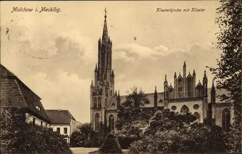 Ak Malchow in Mecklenburg, Klosterkirche, Kloster