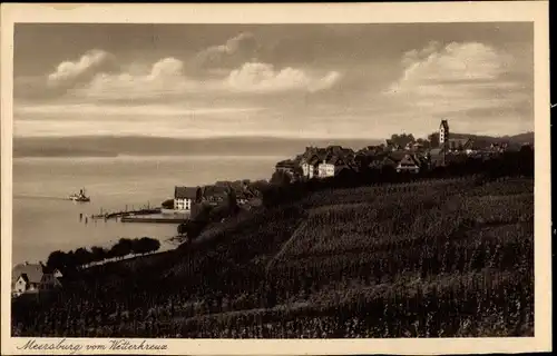 Ak Meersburg am Bodensee, Blick vom Wetterkreuz