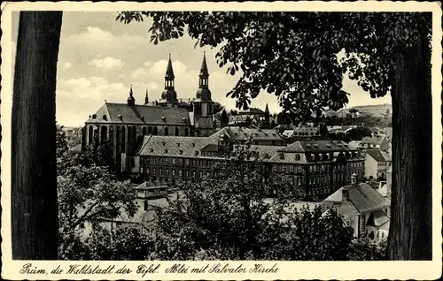 Ak Prüm in der Eifel, Abtei mit Salvatorkirche