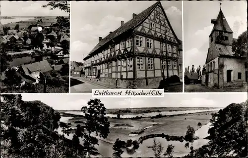 Ak Hitzacker an der Elbe, Teilansicht, Gasthof, Landschaft, Kirche