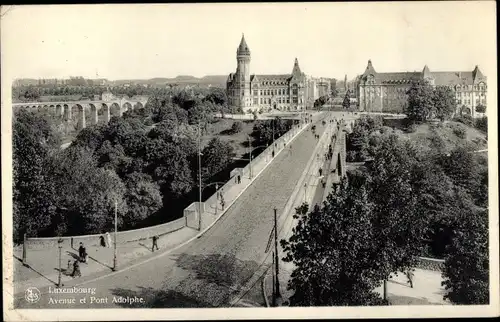 Ak Luxemburg Luxembourg, Avenue et Pont Adolphe