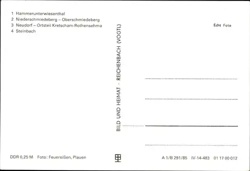 Ak Dampflokomotiven im Erzgebirge, Hammerunterwiesenthal, Niederschmiedeberg, Steinbach, Kretscham