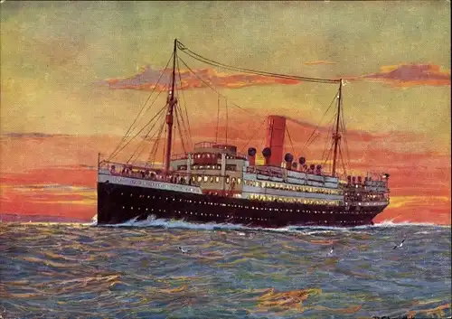 Künstler Ak Doppelschraubendampfer Lützow, Norddeutscher Lloyd