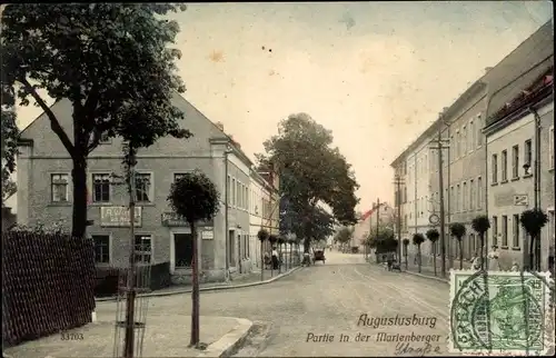 Ak Augustusburg im Erzgebirge, Marienberger Straße, Geschäftshaus