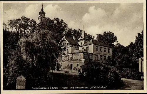 Ak Augustusburg im Erzgebirge, Hotel und Restaurant Waldfrieden