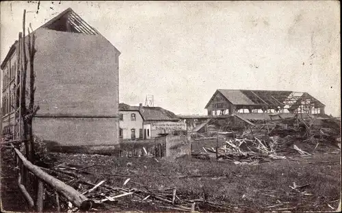 Ak Chemnitz in Sachsen, Zerstörte Gebäude, Sturmkatastrophe 1916