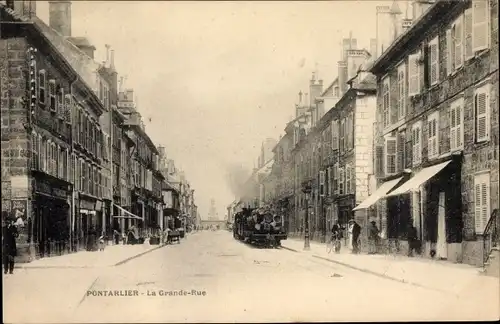 Ak Pontarlier Doubs, La Grande Rue