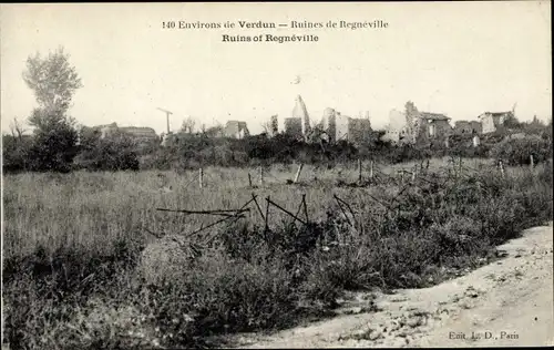 Ak Regnéville Meuse, Environs de Verdun, Ruines