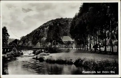 Ak Höfen an der Enz Schwarzwald, Eyachbrücke, Flusslauf