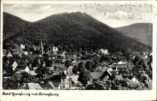 Ak Bad Harzburg am Harz, Gesamtansicht mit Burgberg