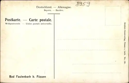Künstler Ak Stahl, Bad Faulenbach Füssen, Blick auf den Ort und Alpen, Nr. 106