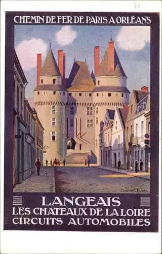 Künstler Ak Duval, C., Langeais Indre et Loire, Chemin de Fer de Paris a Orleans, Le Chateau